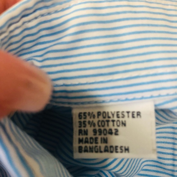 Las Olas Button Shirt Collared Light Blue Stripe Embellished Crabs Sz L - Picture 7 of 12